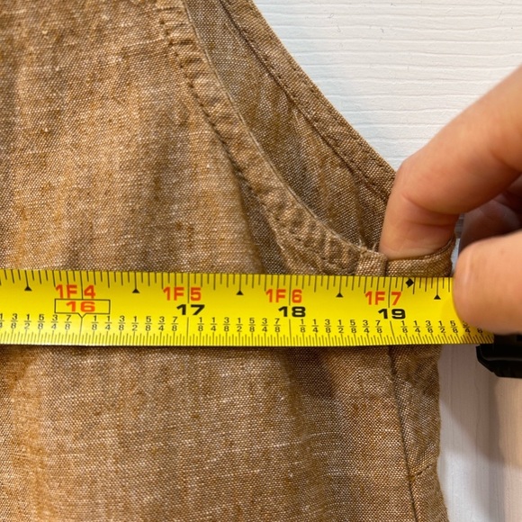 Harve Benard Washable Linen Sleeveless Blouse Size L Boho Natural Beachy Hippie - Picture 4 of 7